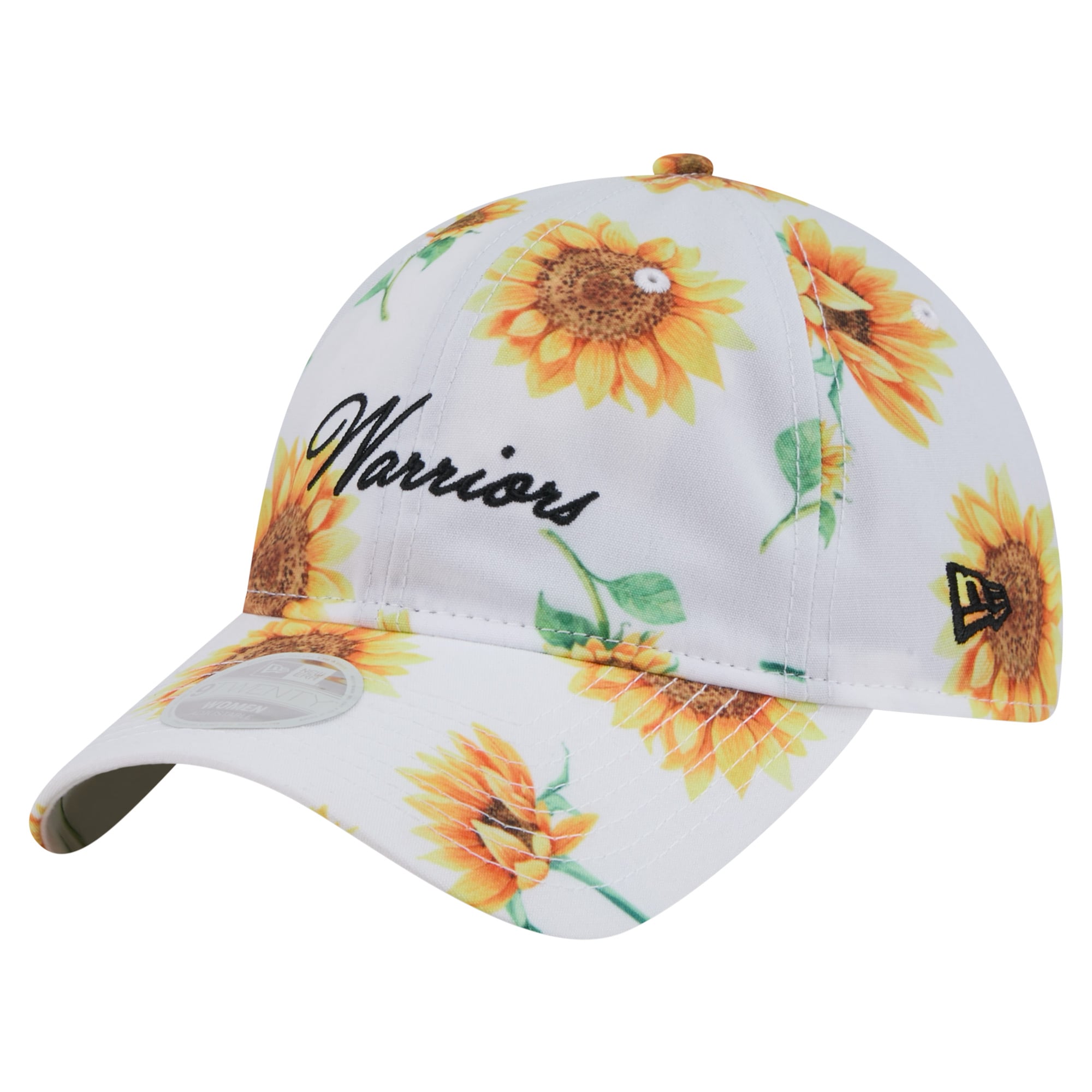 Women's Golden State Warriors New Era White Adventure Flower 9TWENTY Adjustable Hat